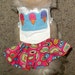 Dog Dress sz XXS - S ice cream cones pink ruffled skirt turquoise blue on white stretch