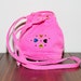 1980s Mini Neon Pink Denim Tote with Heart Rhinestones