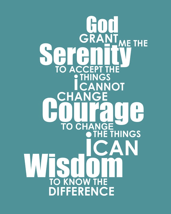 items similar to serenity prayer typography art print