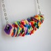 Rainbow felt necklace, colorful chunky necklace, bib necklace