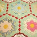 Grandmother's Flower Garden Vintage Quilt Piece - Unusual and Lovely Colors