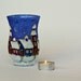 Hand Painted Christmas Tea Light Candlehoder Quiet Winter Night