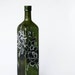 Green Bottle Black and White Memory of Summer -Roses, Silver shades, Golden webs OOAK