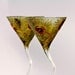 Peacock Martini Glasses Hand painted Set of 2