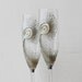 Reserved for Emily Bleached Peacock Feathers hand painted Flutes Set of 2