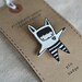 little man george brooch - by elizabeth pawle - hand drawn hand cut - illustration pin badge