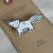 RESERVED LISTING for Christina - fox cub brooch - by elizabeth pawle - modern design - hand drawn hand cut - illustration pin badge