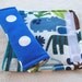 Car Seat Strap Covers - Reversible - 2D Zoo Blue Polka Dots