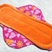 Reusable Cloth Menstrual Pad Tangerine Bamboo Velour Moderate Flow Hippie Flannel