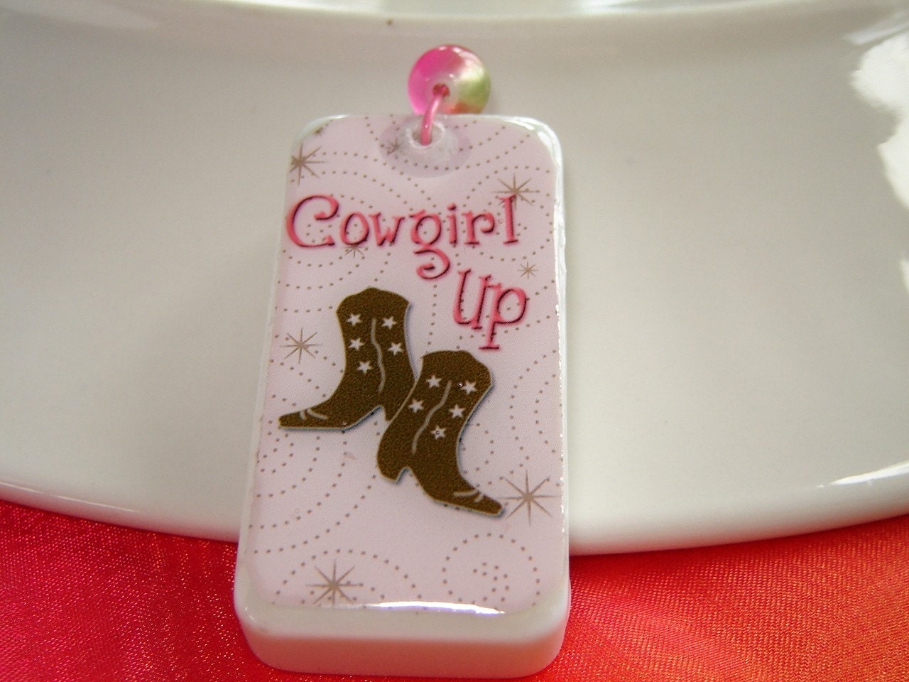 Cowgirl Up Domino Pendant Necklace