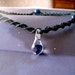 Sale Glass Blue Mushroom on Natural Black Hemp Choker Fiber