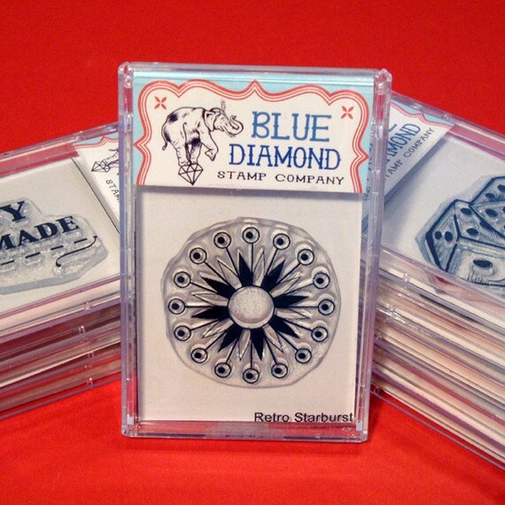Retro Starburst Clear Polymer Rubber Stamp