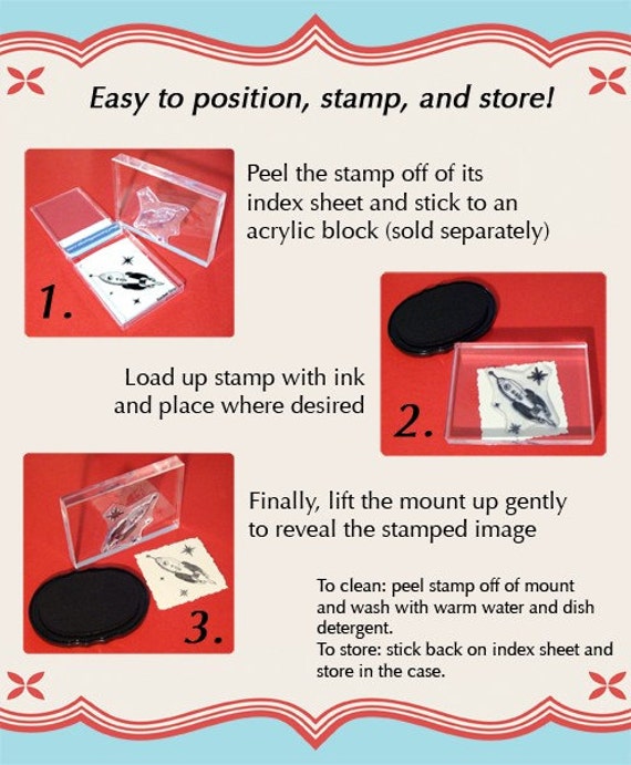 Retro Starburst Clear Polymer Rubber Stamp