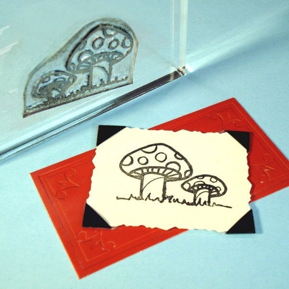 Mushroom Clear Polymer Rubber Stamp