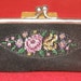 Needlepoint Petit Point Black Velveteen Ladies Manicure Set