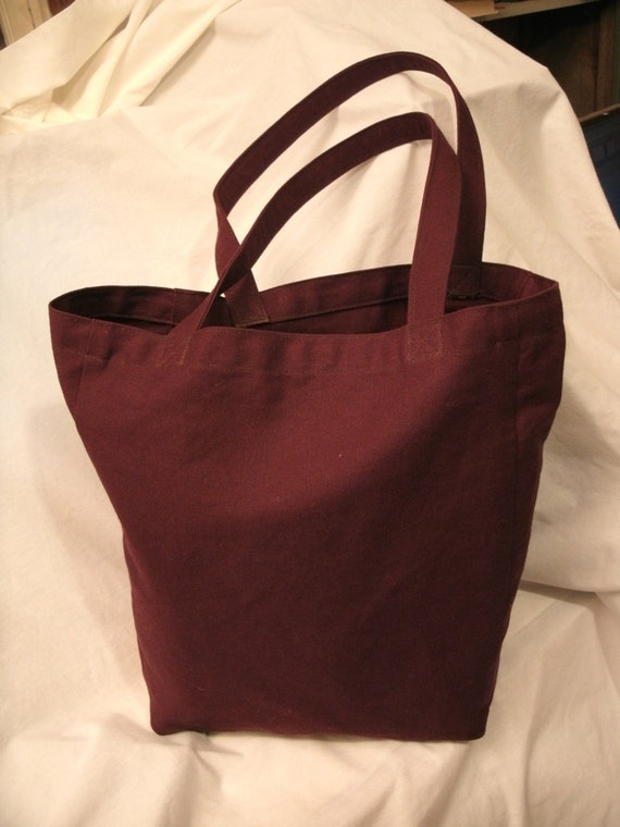 Tote Bag Sturdy Cotton Canvas Bag New - Burgundy - Knitting Project ...