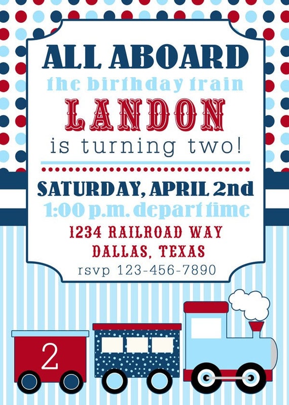 Train Themed Invitations 2