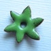 Small Green Enameled Center Drilled Starflower