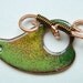 Greens and Yellow Enameled Leaf and Copper Wire Wrapped Toggle Clasp