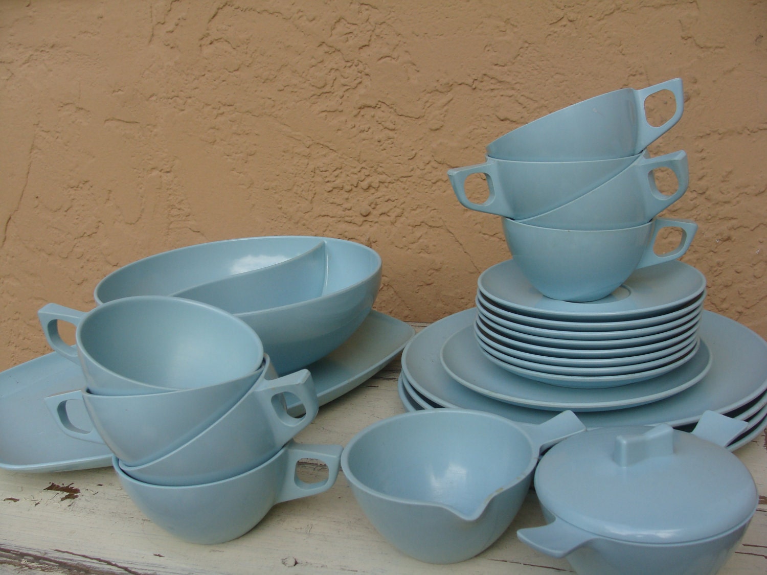 Vintage Sky Blue Melmac Dish Set BeastlyLettuce Vintage