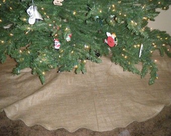 Rustic Burlap Christmas Tree Skirt Free Shipping