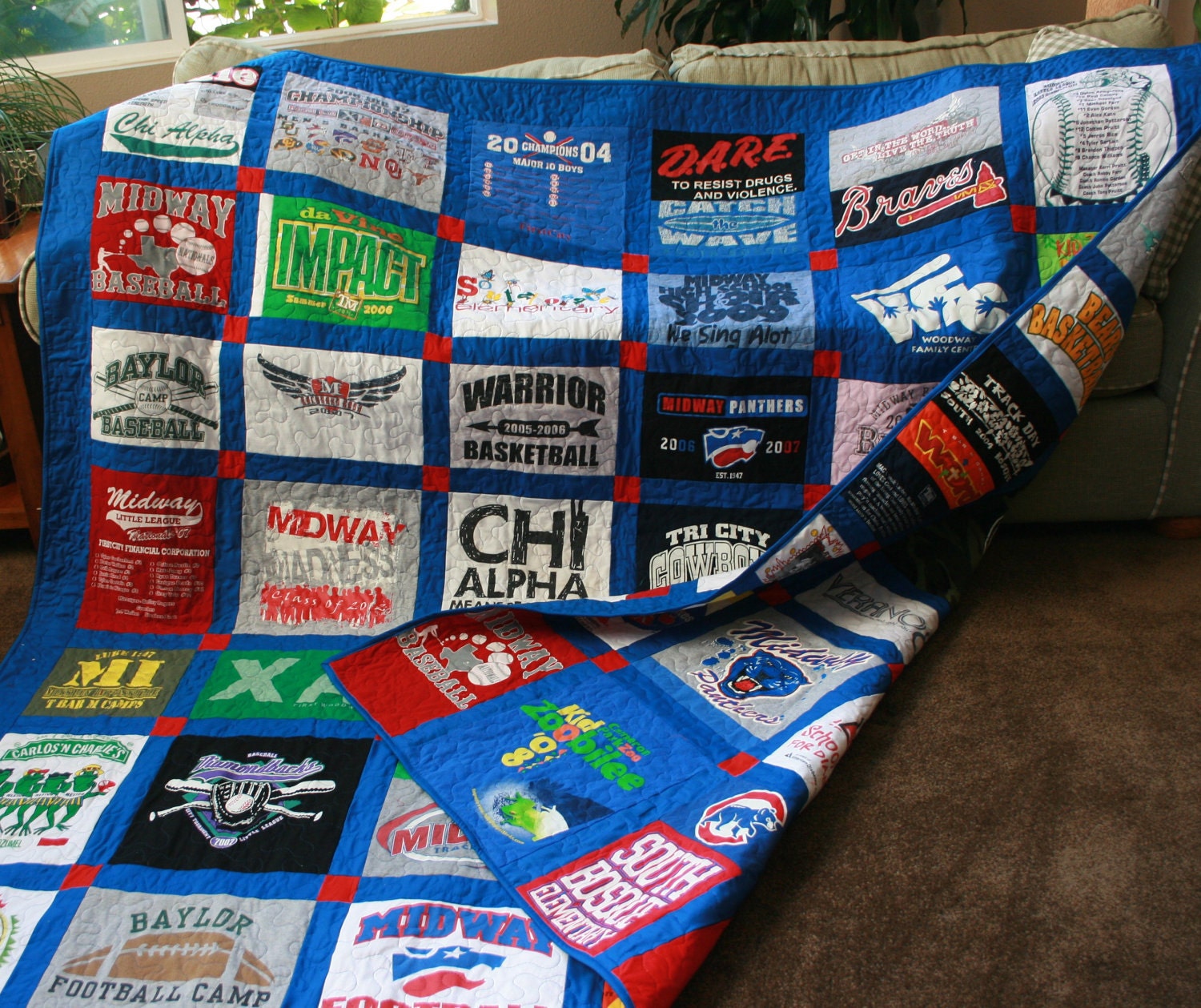 Custom Double Sided Tshirt Quilt with free shipping Deposit