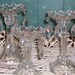 3 Cut Glass Bobeches with Glass Prisms