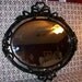 Ornate Black Oval Wall Mirror