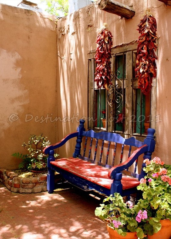 Items similar to Chili Peppers and Bench in Old Town Blank ...