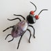 Vintage 50s Studio Jewelry Sterling Silver Ameythst Hand Made Insect Bug Brooch Pin