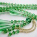 Vintage 20s 30s Emerald Green Czech Art Glass Crystal Sautoir Tassel Fringe Flapper Girl Necklace