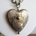 Reserved - Vintage 50s Change of Heart Silver Spare Change Locket Pendant Necklace Chain