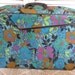 mod retro vintage flowered overnight tote luggage outside zippered pocket