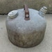 galvanized gasoline can industrial rusty handle 2 caps rustic automotive gray metal photo prop