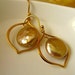 Lotus Earring with Gold Coin Freshwater Pearl Gold Plated Vermeil Ear Hooks
