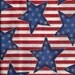 Cotton Star Print Fabric Patriotic Red, White, Blue 2 Pieces 1 1/2 Yards Each X0110