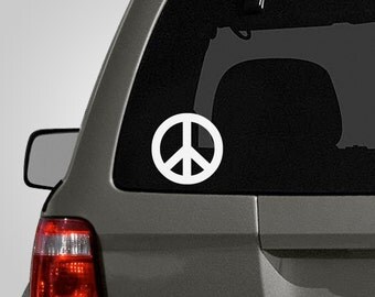 Floral Peace Sign Decal Colorful Flower Car Decal Peace