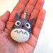Grey Totoro plush charm with keychain
