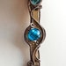 OOAK steampunk pendant with electric blue bead