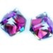 LAST PAIR 3D Crystal Cube Color Changing Rainbow Stud Earrings Square Geometric