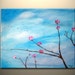 early cherry blossom -original painting, 16x20inch, ready to hang,on sale