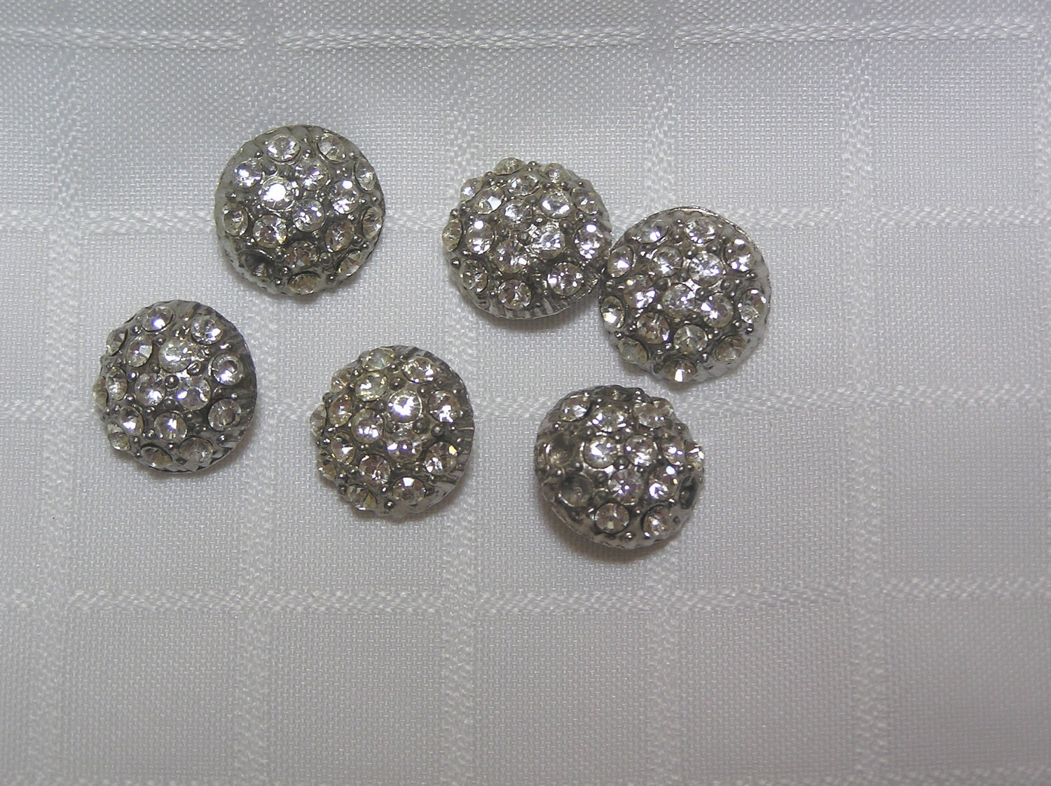Vintage rhinestone buttons lot of 6