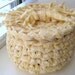 Crocheted Rag Basket with Lid in Yellow-Eco Friendly