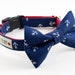 Navy Blue Anchor Dog Bow Tie Collar