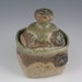 Lidded Jar for Candy or Treasure, golden with bronze and green accents