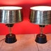 Pair of Vintage Mid-Century Golden Swirl Night Stand/Dresser Lamps