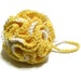 Crochet Cotton Bath Puff Loofah Scrubbie in Yellow and White