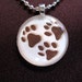 Three Paw Round Charm with Free Bead Necklace