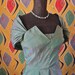 Vintage 40's Dress Gorgeous Green Sheen Off Shoulder 40's/50's Cocktail Prom Rockabilly Starlet Dress