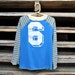 Long Sleeve Raglan Upcycled T-shirt-Size 6/7